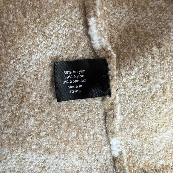 Lane Bryant Hooded Cardigan Sweater Plus Size 18/20 Geometric Tan White Duster - Picture 7 of 8